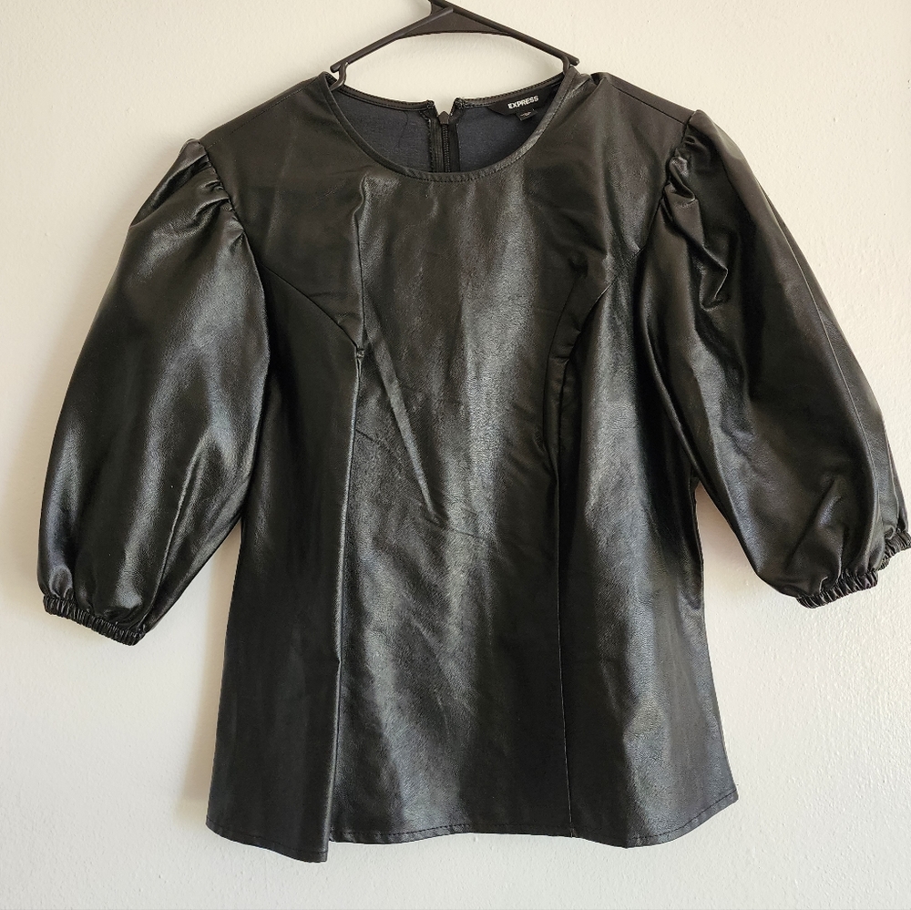 Express Faux Leather Top